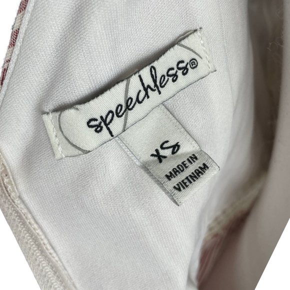 Speechless Dress XS Red White Cotton Sleevess Lace Waist Mini NWOT Spring Summer - Picture 2 of 5